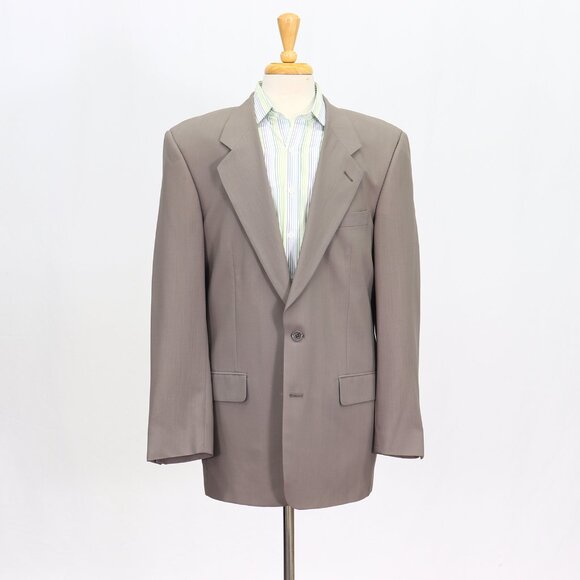 Neiman Marcus 42R Beige Blazer Sport Coat Jacket 2-Button Solid Y706